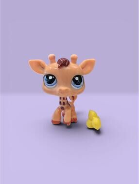 Littlest Pet Shop Giraffe #1488 LPS with Lemons Accessory Slight Scuffs